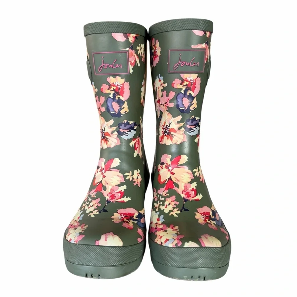 Joules Wellies Molly Mid Calf US 6 UK 4 Garden Pull On rain Boots